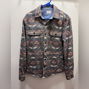 Faherty Men’s flannel jacket button up Aztec print